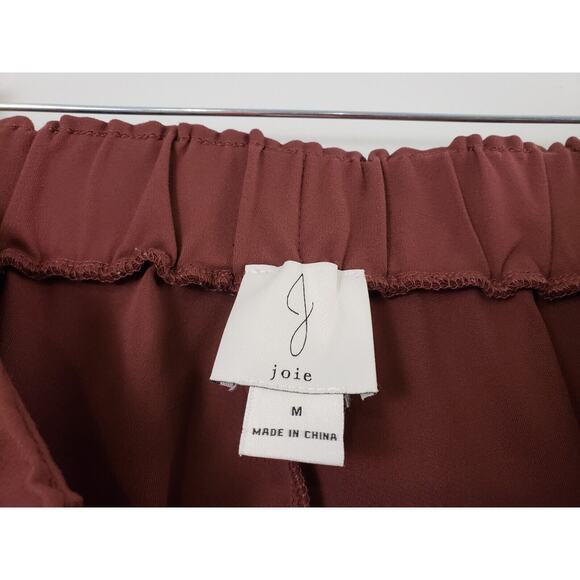 (F5) Joie Paper Bag Womens Pants Size M Pull on Elastic Waist Red Brick - Picture 7 of 8